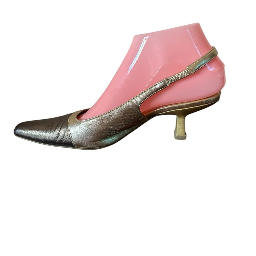 Gucci Shoes Gold and Black Heels Woman’s Size 6.5 Wide - Picture 9 of 16